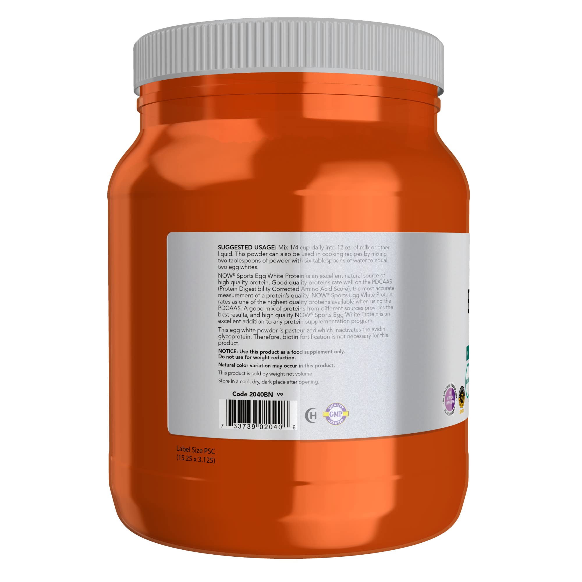 NOW Foods Sports Nutrition, Egg White Protein, 16 g with BCAAs, Unflavored Powder, 1.2-Pound (Pack of 2) — Amazon image 3