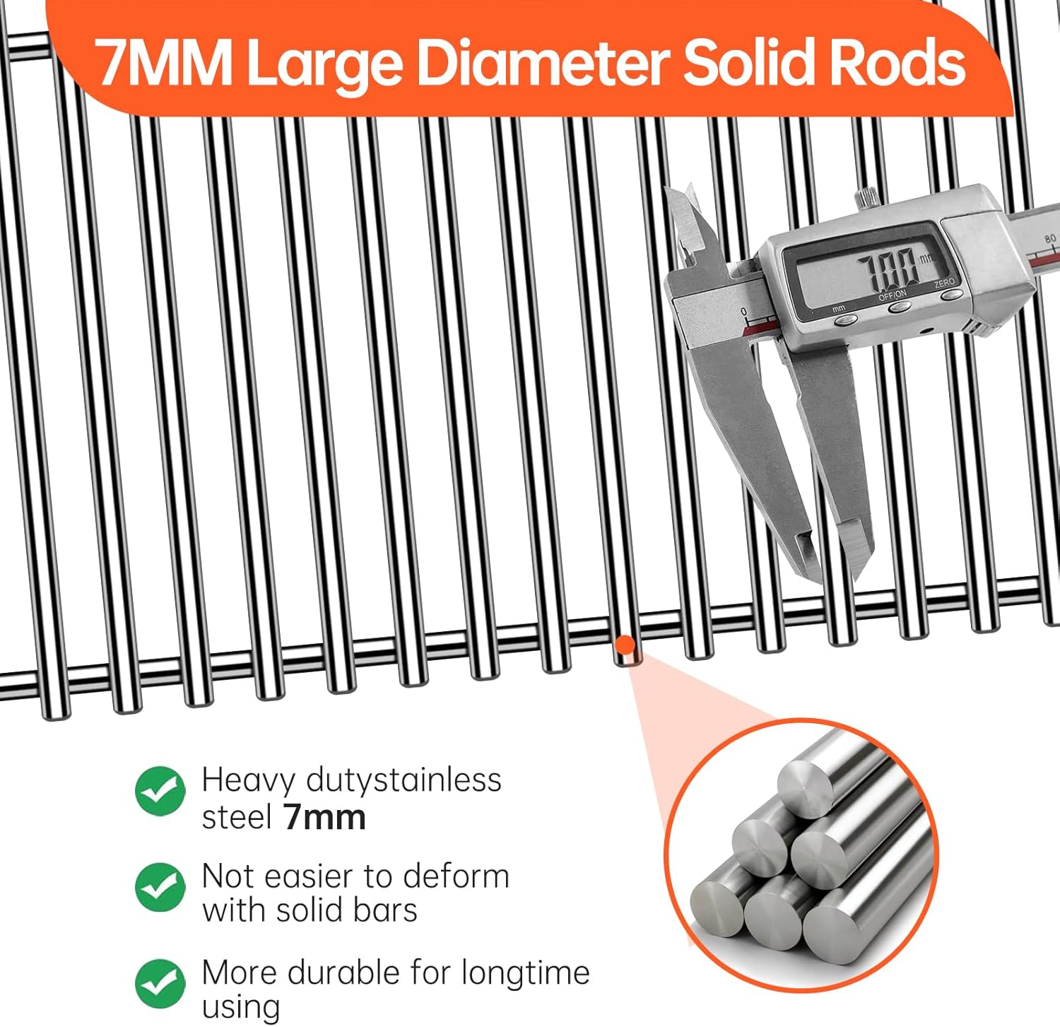 1 Pack Grill Stainless Steel Wire Cooking Grid Rock Grates Replacement Parts for MHP GJK JNR,18 inch x13 3/4 inch