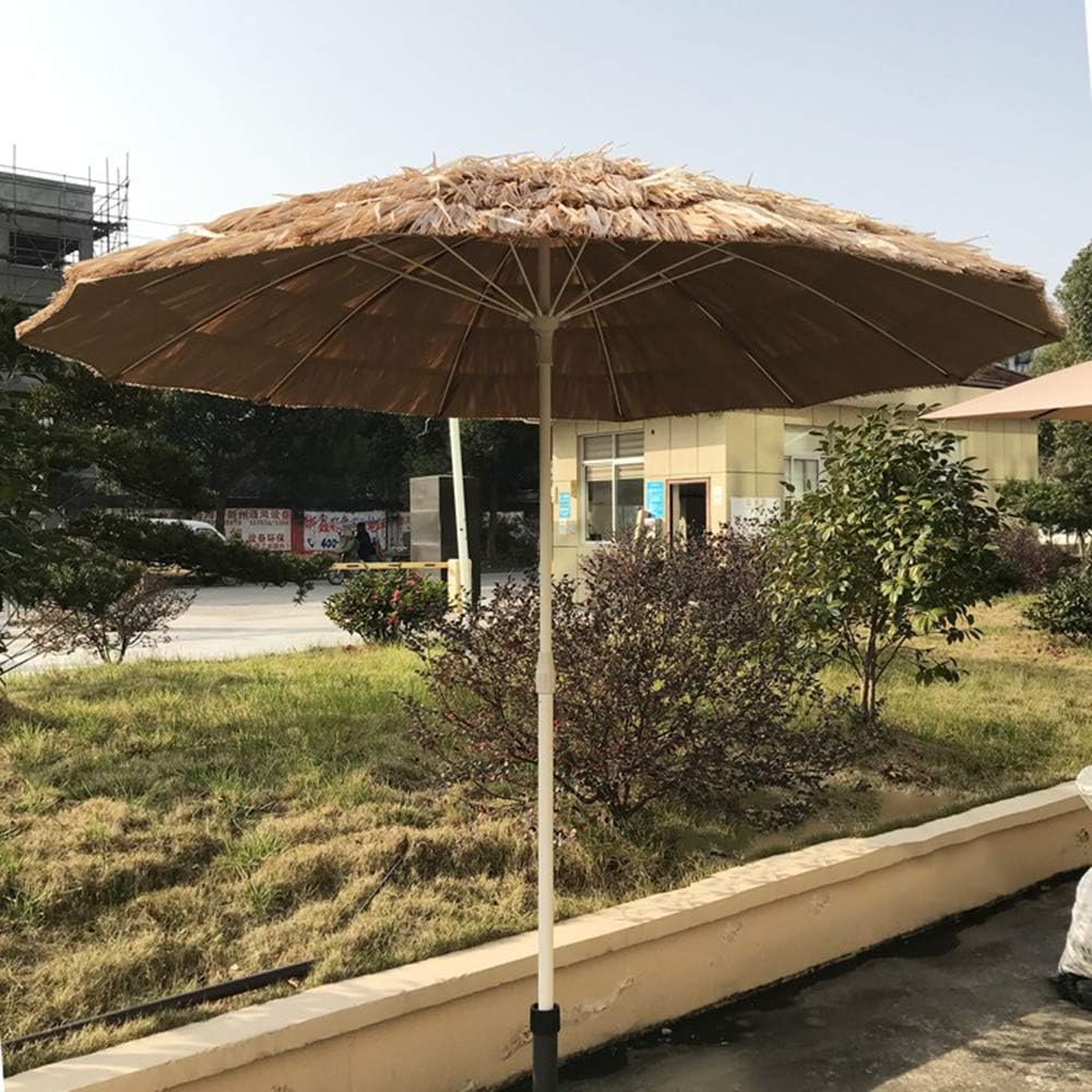 LSLYTQ Patio Umbrella OutdoorPortable Hawaiian Imitation straw ched Beach Patio Garden Umbrella Sun Shade/UV protection/Shadin（natural-Colour） good