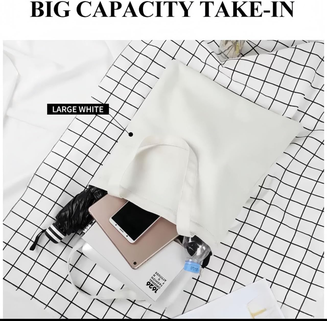 Women Bag: Reusable Shopping & Gift Delight: Enjoy our eco-friendly canvas cotton tote adorned with floral designs and personalized initial “A”.