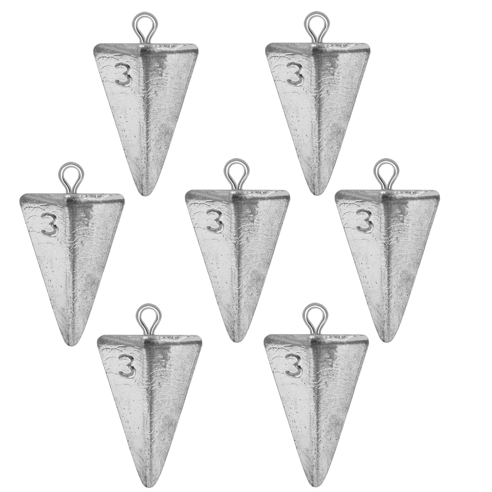 Fishing Weights Pyramid Sinkers Kit Bullet Fishing Weights Sinkers for Ocean Saltwater Surf Fishing - Essential Tackle Set in 1oz, 2oz, 3oz, 4oz Sizes