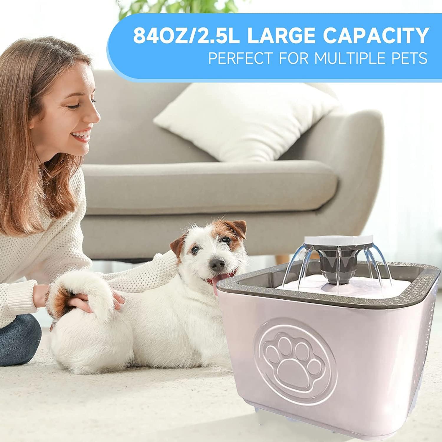 Toriox Cat Fountain with Filter Automatic Pet Fountain for Constant Clean and Runnning Water, Automatic Pet Water Fountain for Cats and Small Dogs 4