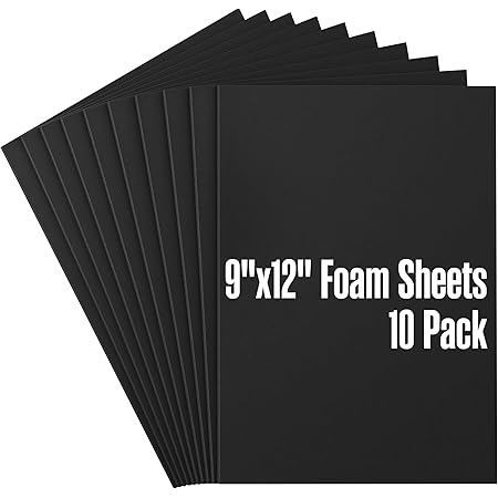 Houseables EVA Foam Sheets, Craft, Cosplay, 6mm Thick, Black, 10 Pack, 9 X 12 Inch, Art Supplies, Paper Scrapbooking, Crafting Foams, Foamie Crafts, for Kids, Boy Scouts, Halloween, Shoe Insole