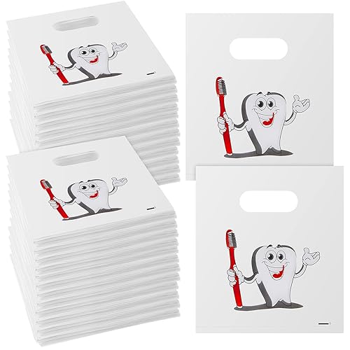 Colarr 200 bolsas dentales para el cuidado del paciente, bolsas dentales de 9 x 8 pulgadas, bolsas de plástico para mercancía, bolsas dentales para