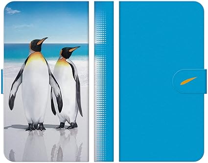 Amazon Co Jp ブレインズ かんたんスマホ2 A001kc 手帳型 スマホ ケース カバー キングペンギン あまみ藤奈 ペンギン コウテイペンギン エンペラーペンギン オーロラ イラスト 星空 家電 カメラ