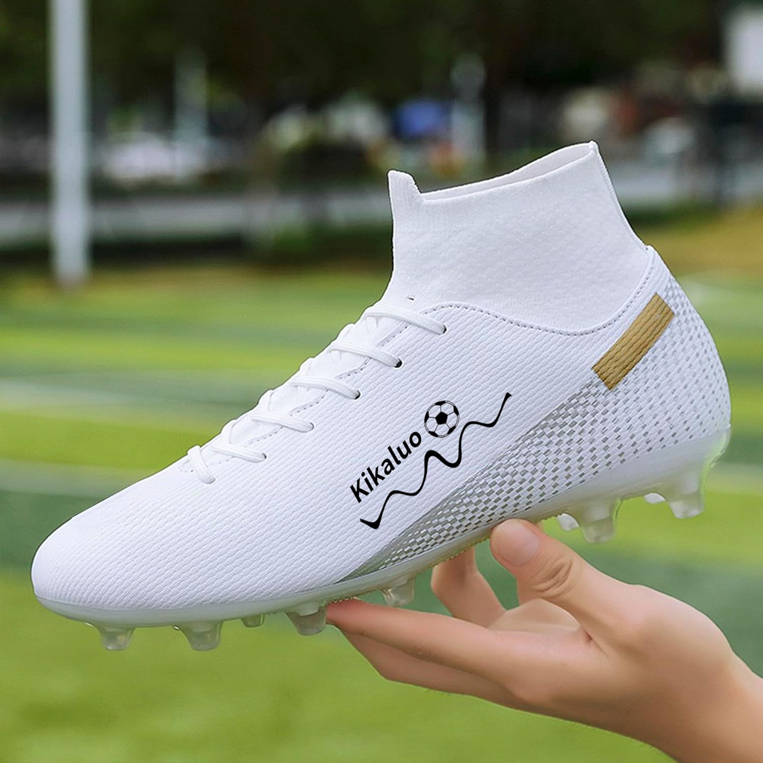 Men’s Soccer Shoes Cleats Professional High Top Breathable Training Sneakers - Image 4