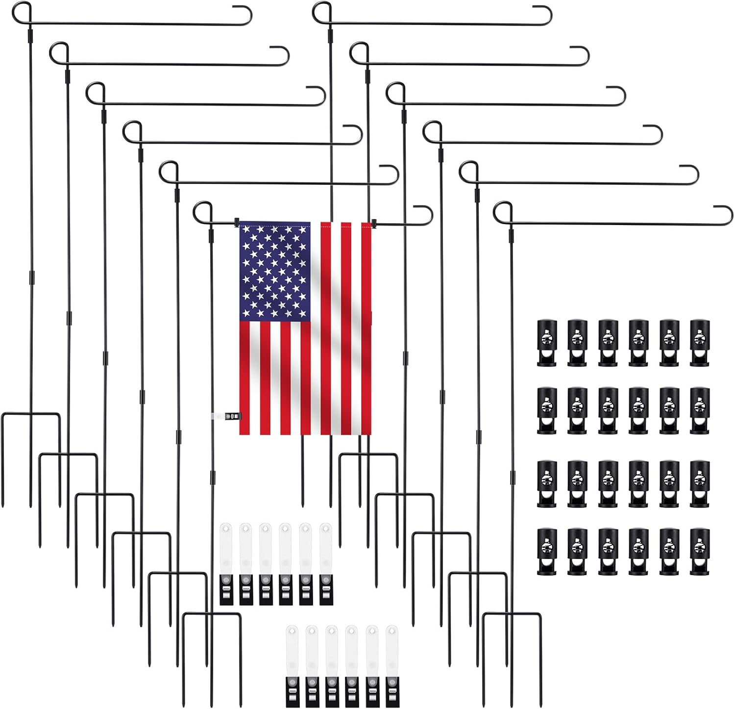 Therwen 12 Pack Garden Flag Stand 36.2" x 16.5" Yard Flag