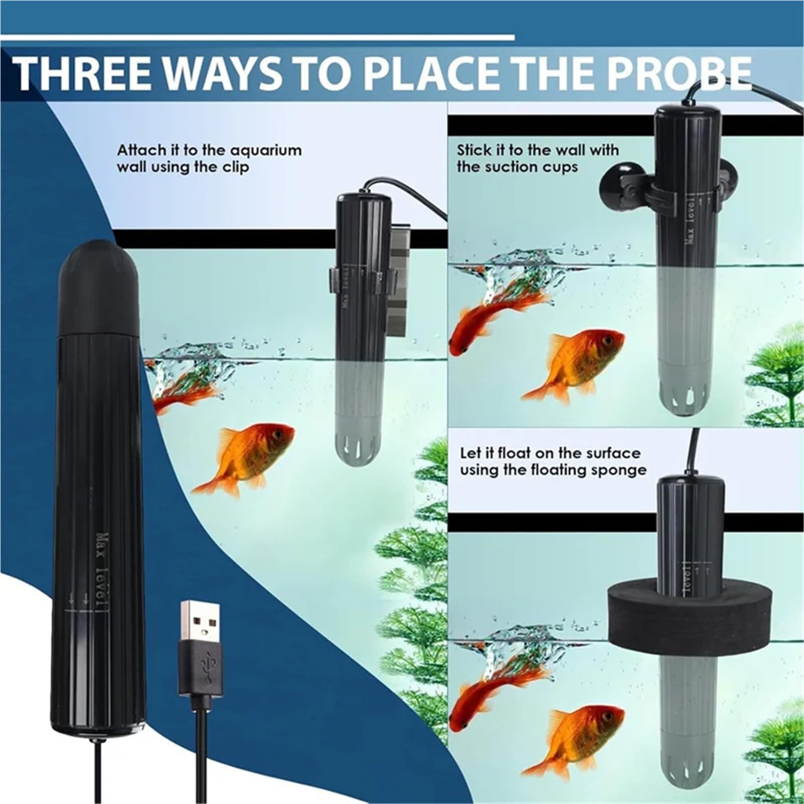 Tester intelligente della qualità acqua 7 in 1, monitor Wi-Fi wireless for acquario, misura PH, ORP, TDS, EC, salinità, SG, TEMP,Multifunzionale