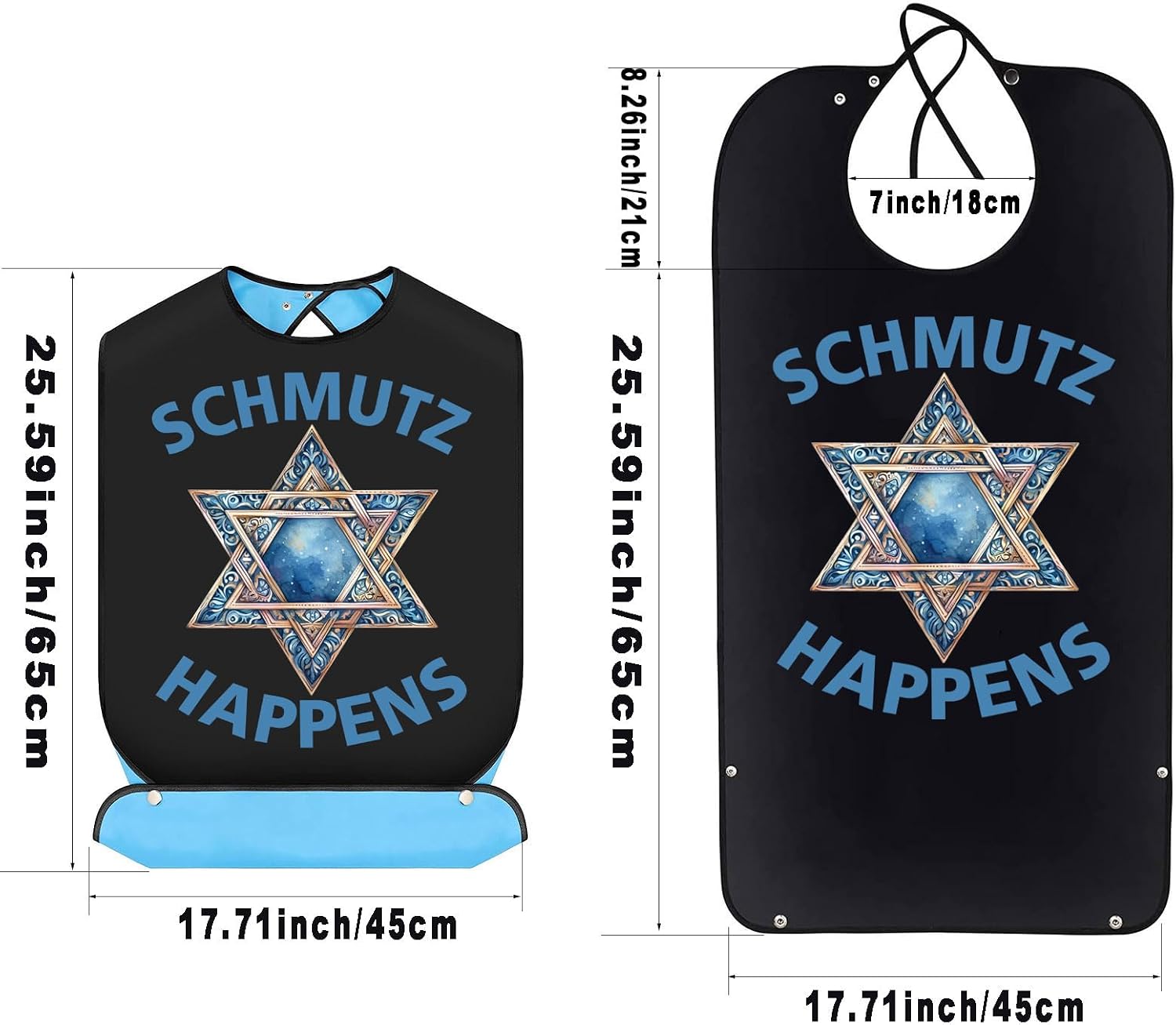 BWWKTOP Schmutz Happens Adult Bibs With Crumb Catcher Funny Bib Gift Dining Eating Clothing Protectors For Elderly Men Women