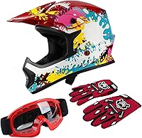 Vista 14 de TCT-MOTORPARTS DOT - Casco de motocross para niños y jóvenes, casco de cara completa para motocross, ATV, todoterreno, casco de cuatro ruedas