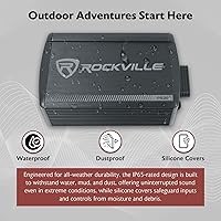 Vista 3 de Rockville Amplificador Bluetooth PS20 ATV/UTV/motocicleta de 2 canales, pico de 1200 W / 150 W RMS, IP65 impermeable, clase D, compacto