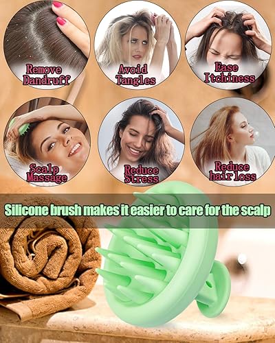 Miniatura 3 de Cepillo de champú masajeador de cuero cabelludo de silicona para el crecimiento del cabello, cepillo para el cuidado de la cabeza, limpiador de