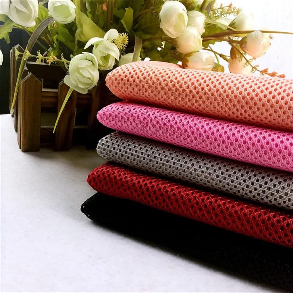 Tejido de malla elástica, Tela de malla Multicolor, 100cm x 150cm for silla, bolso, sombrilla, artesanías, pesca, costura, transpirable(Red)