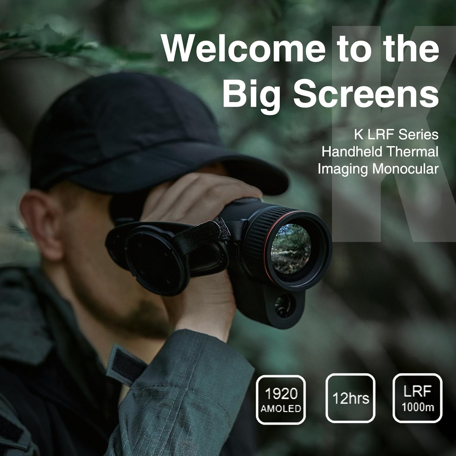 K25-384 LRF Thermal Imaging Monocular for Hunting – 25mm Focal Lens, 384×288 (50Hz) 12μm Night Vision Infrared Scope, 1920×1080 Full-HD AMOLED Display, 12-Hour Battery Life for Outdoor Use
