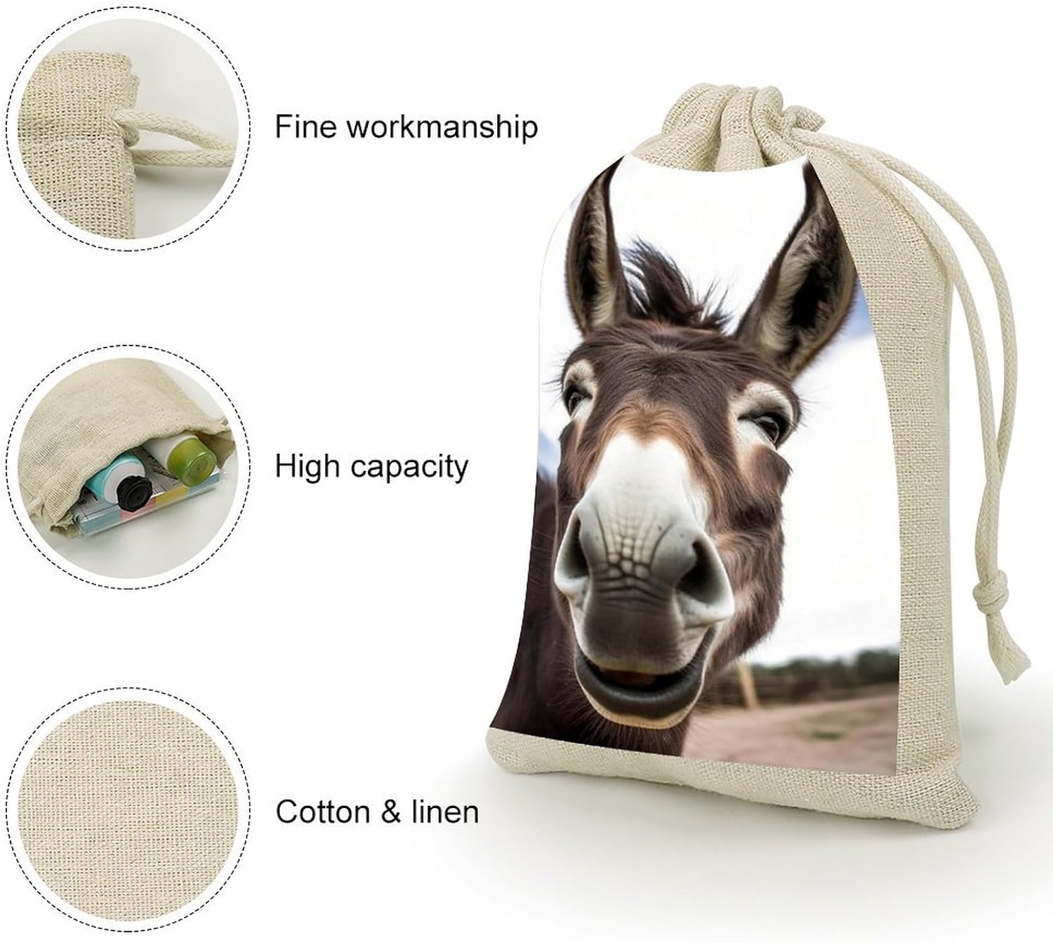 Cotton Linen Favors Bags 8 Pack Reusable Burlap Bags for Party Decorations image 3