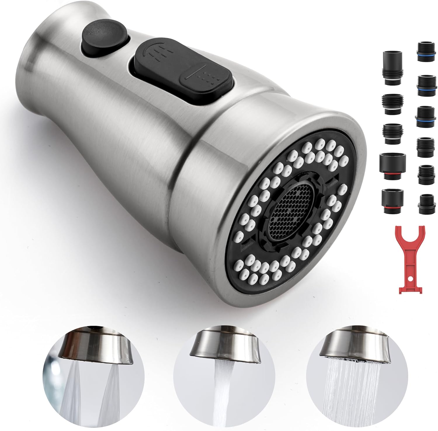 Pull Down Kitchen Faucet Spray Head Brushed Nickel Kitchen Faucet Sprayer Head