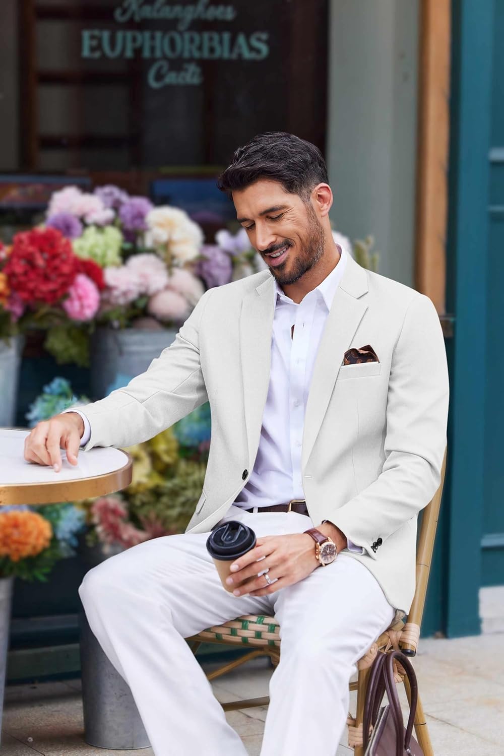 COOFANDY Men's Casual Blazer One Button Sport Coats Lightweight Suit Jacket - Image 5