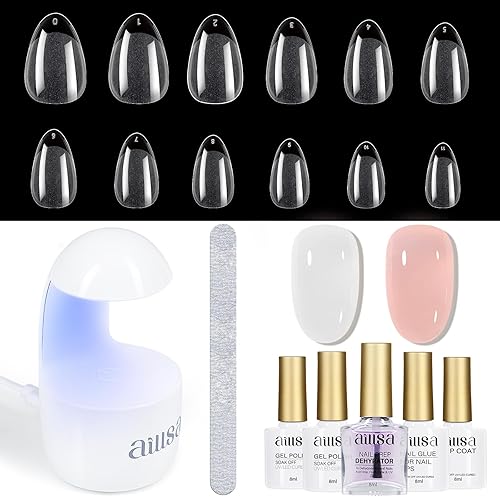 AILLSA Puntas de uñas de gel de almendra, puntas de gel medio suave, puntas de gel de cobertura completa media mate, 360 unidades, 12 tamaños, uñas disponible en Yaxa Colombia