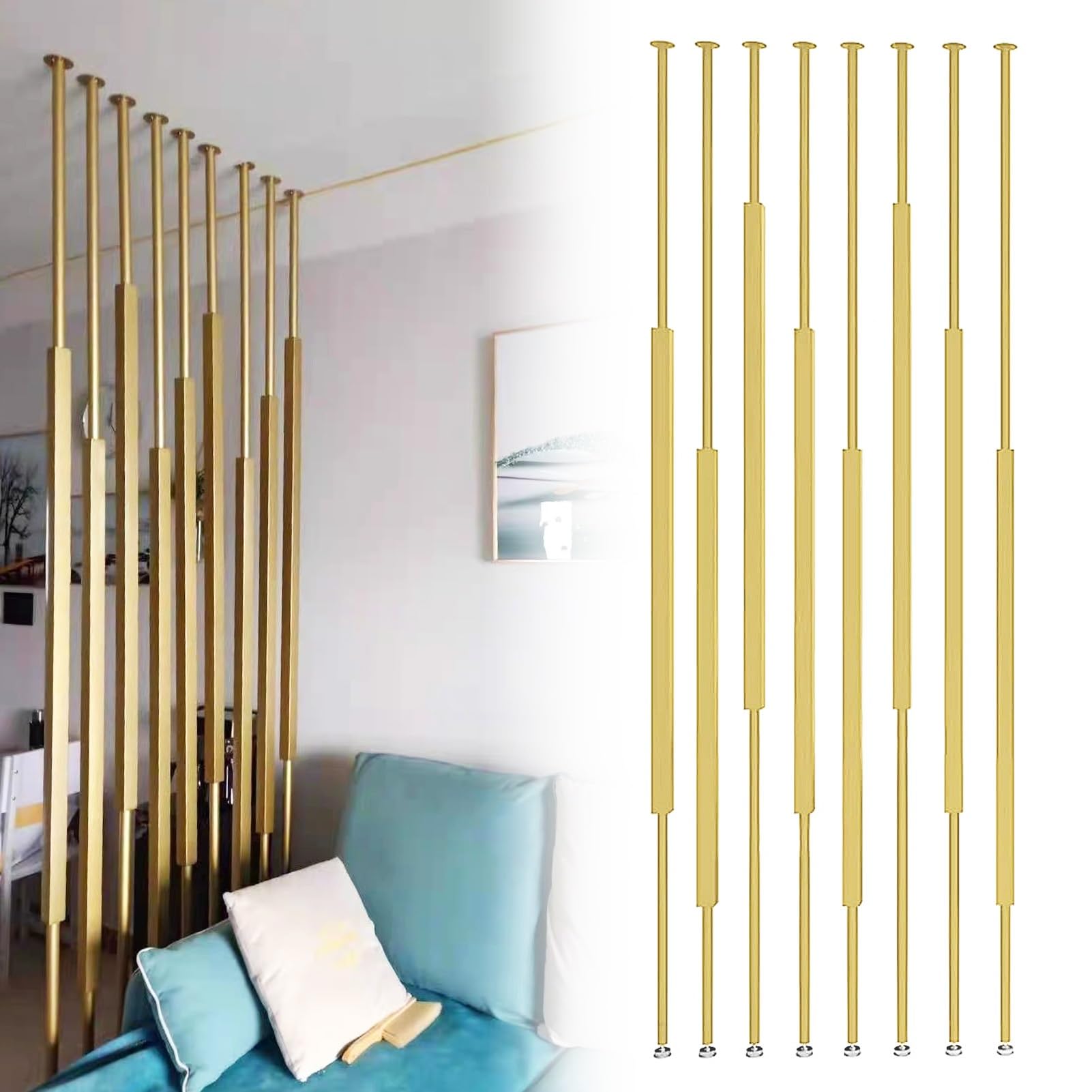 Junvstor Wall Partition Column Screens, 65-300cm Tall Privacy Screen Room Dividers Post, Freestanding Room Separation Wall Dividers, Modern Separator