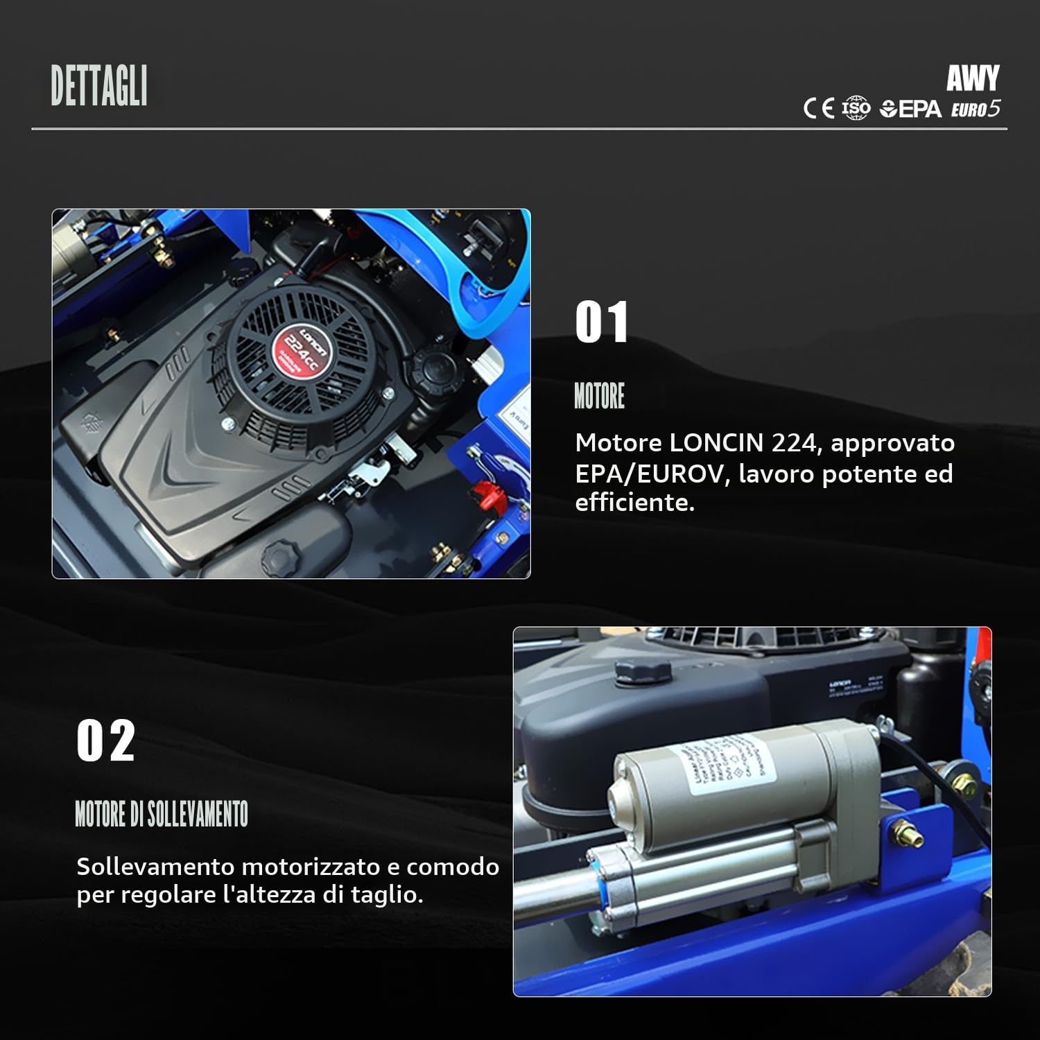 Tosaerba radiocomandato 4WD, altezza di taglio 2 – 15 cm – robot tosaerba 100% pendenza (45°) – (modèle avec)