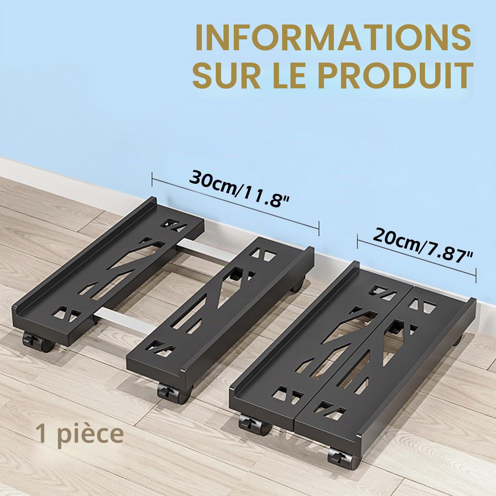 Sporgo Support PC Réglable pour Ordinateur Sous Bureau - Support Universel pour Processeur avec 4 Roulettes (2 Verrouillables) - pour Boîtier d'Ordinateur