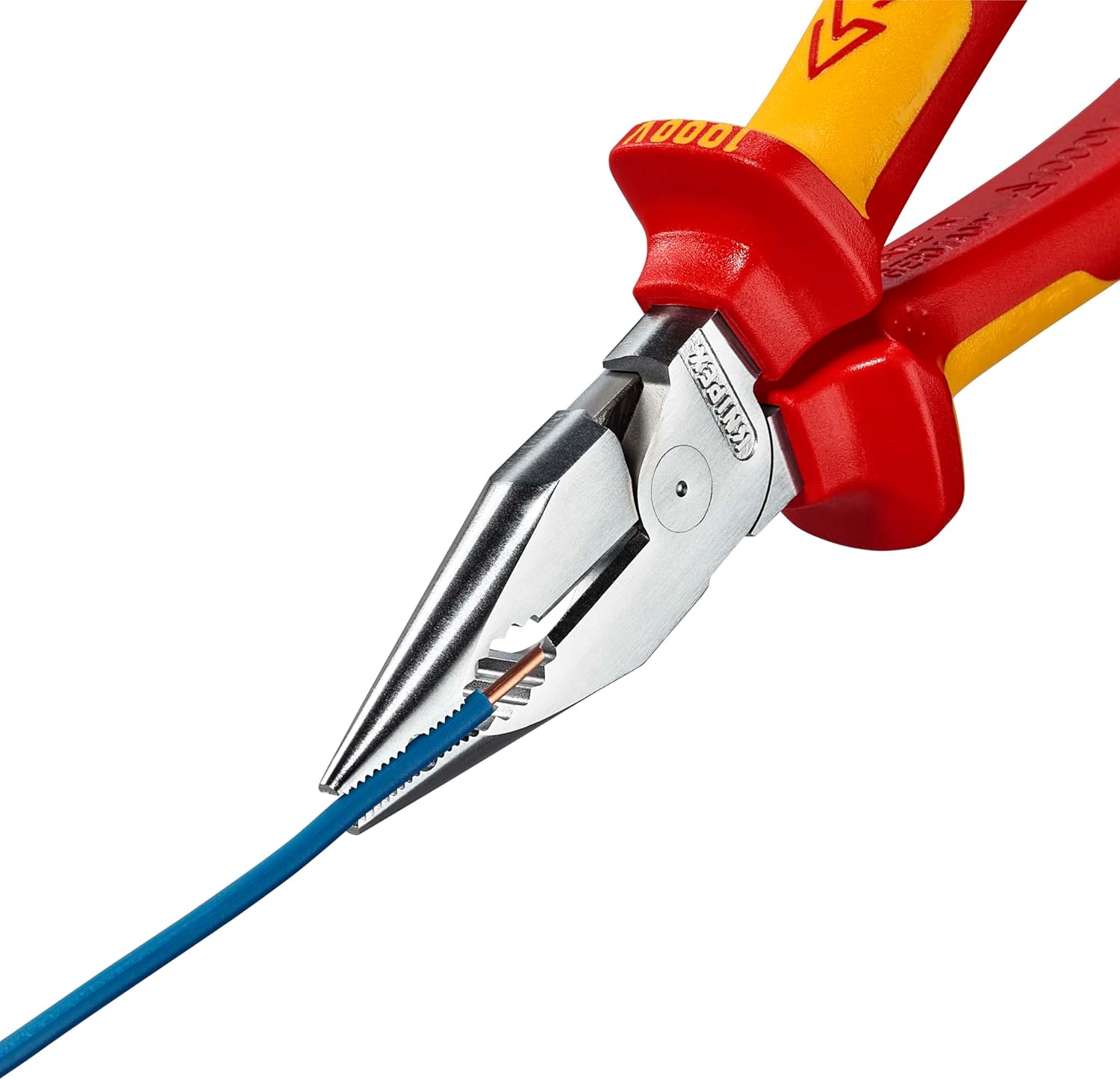 KNIPEX 08 26 185 Pointed Combination Pliers Insulated with Multi-Component Cases, VDE Tested Chrome-Plated 185 mm