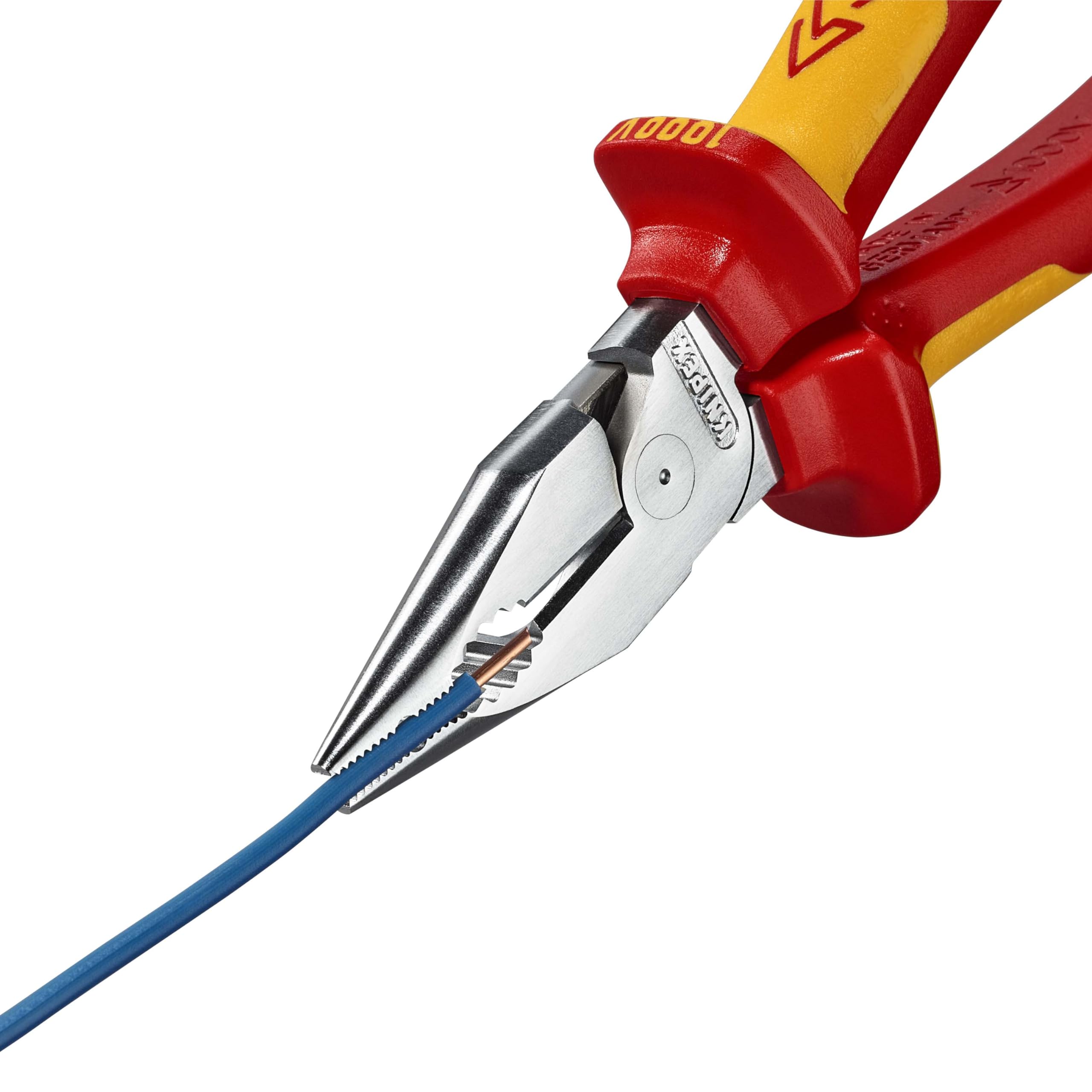 KNIPEX Spitz-Kombizange verchromt isoliert mit Mehrkomponenten-Hüllen, VDE-geprüft 185 mm, 08 26 185
