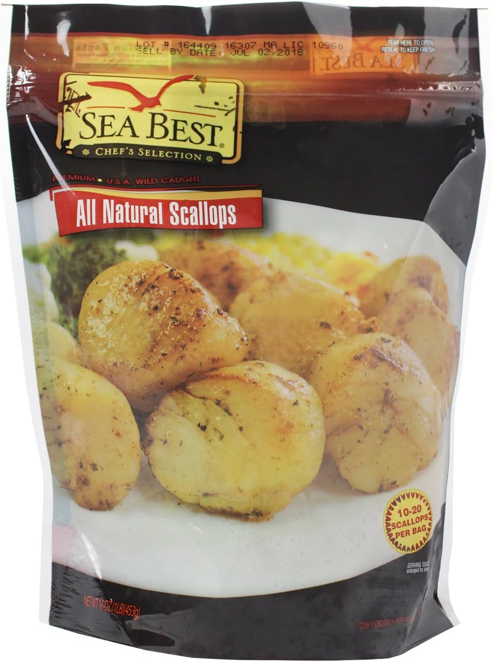 Sea Best All Natural Sea Scallops, 1 Pound