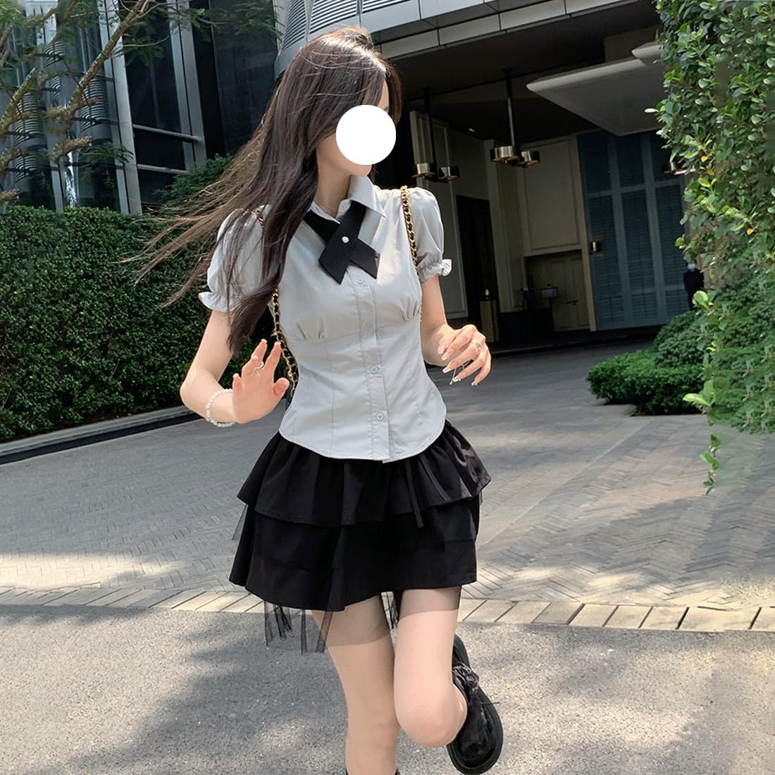 Harajuku Y2K Gothic Lolita Kawaii Clothes Casual High Waisted Ribbon Vintage Lace Hem Layered Short Skirt - Image 6