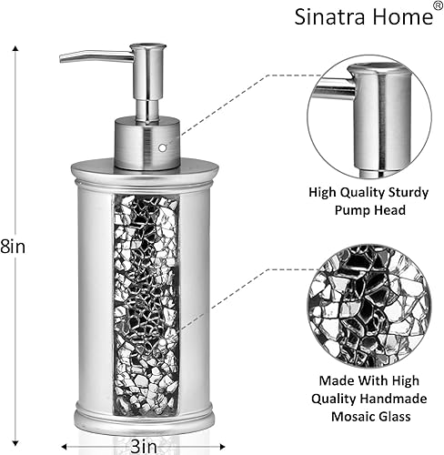 Miniatura 2 de Zahari Home Juego de 4 accesorios de baño Sinatra con estilo dispensador de jabón líquido vaso soporte para cepillo de dientes y jabonera decoración