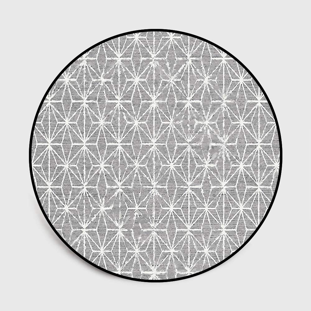 Tapis rond gris 160 cm en velours cristal nordique pour deco chambre parentale et grand balcon