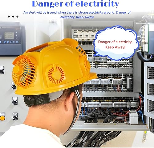 Miniatura 7 de Casco industrial con 6 ventiladores solares y luz, casco de seguridad de trabajo impermeable para construcción y mejoras del hogar, teléfono