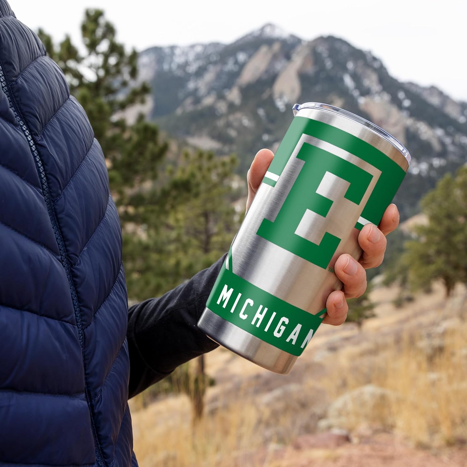 Rico Industries NCAA Eastern Michigan Eagles Standard 20oz Stainless Steel Tumbler with Lid - Great For Coffee, Tea, Water or Cocktails - Image 2