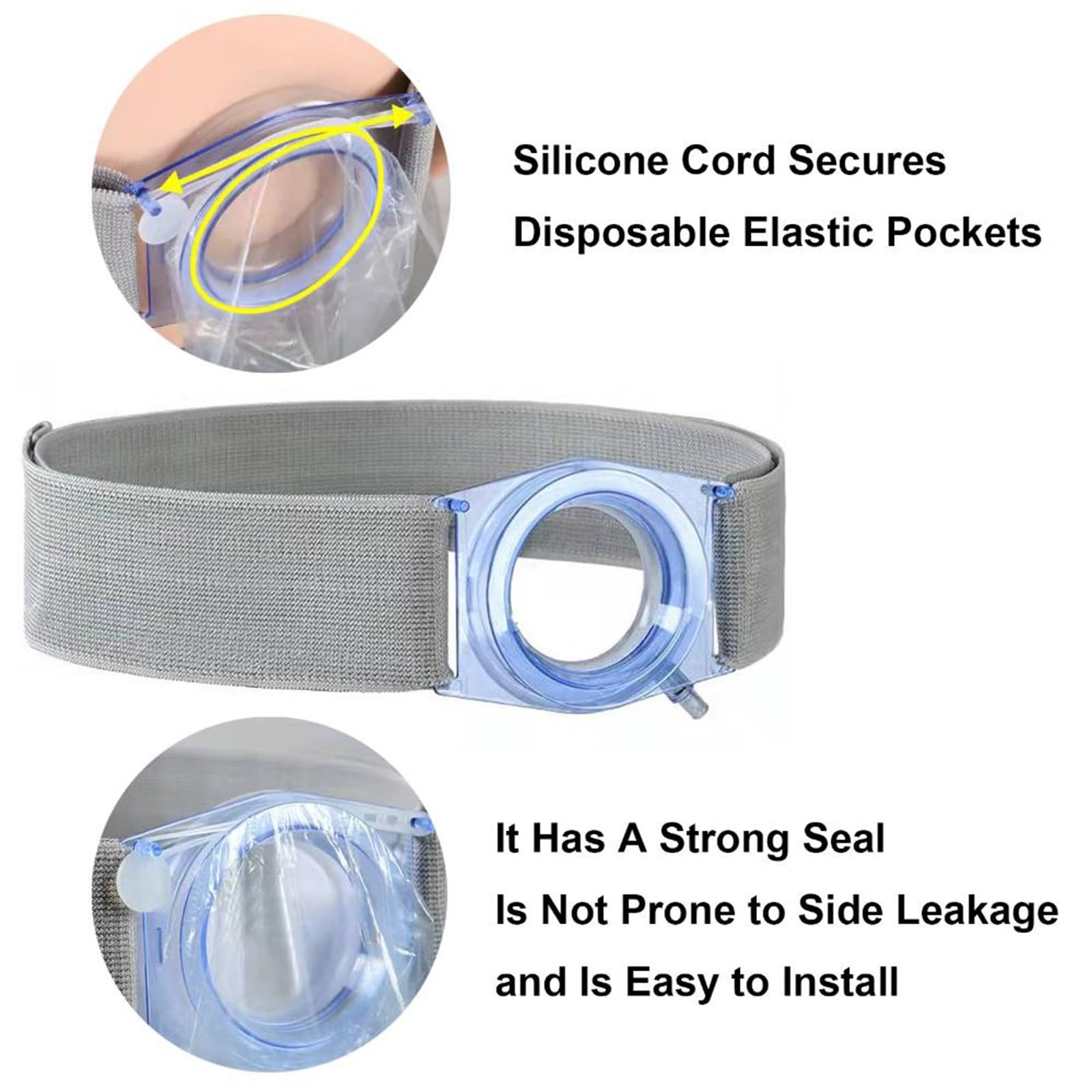 Fascia per Stomia Gonfiabili, Cintura di Supporto per Stomia con Foro da 5 Cm, Cintura Elastica di Supporto Addominale, Forniture Post-Operatorie