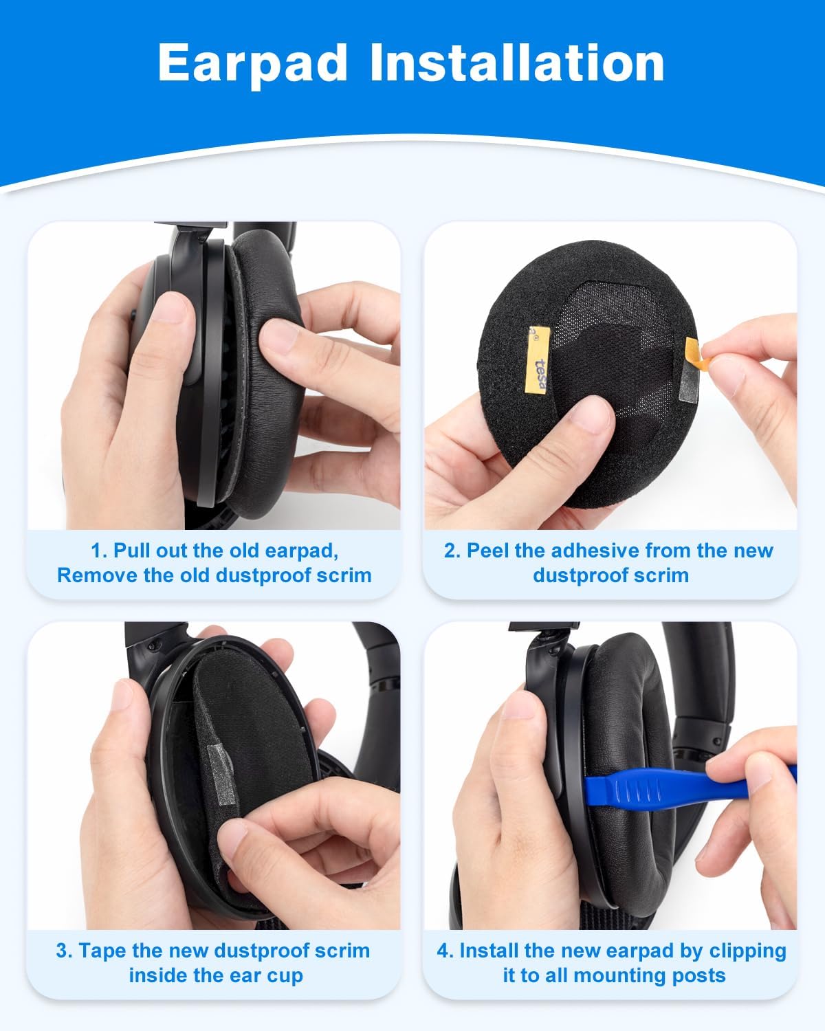 Link Dream Ear Pads for Bose QuietComfort 45 Headphone Replacement Soft Protein Leather Memory Foam Earpads Ear Cushions Cover Soft & Comfortable, Noise Isolation, Easy to Install (QC45 Black)