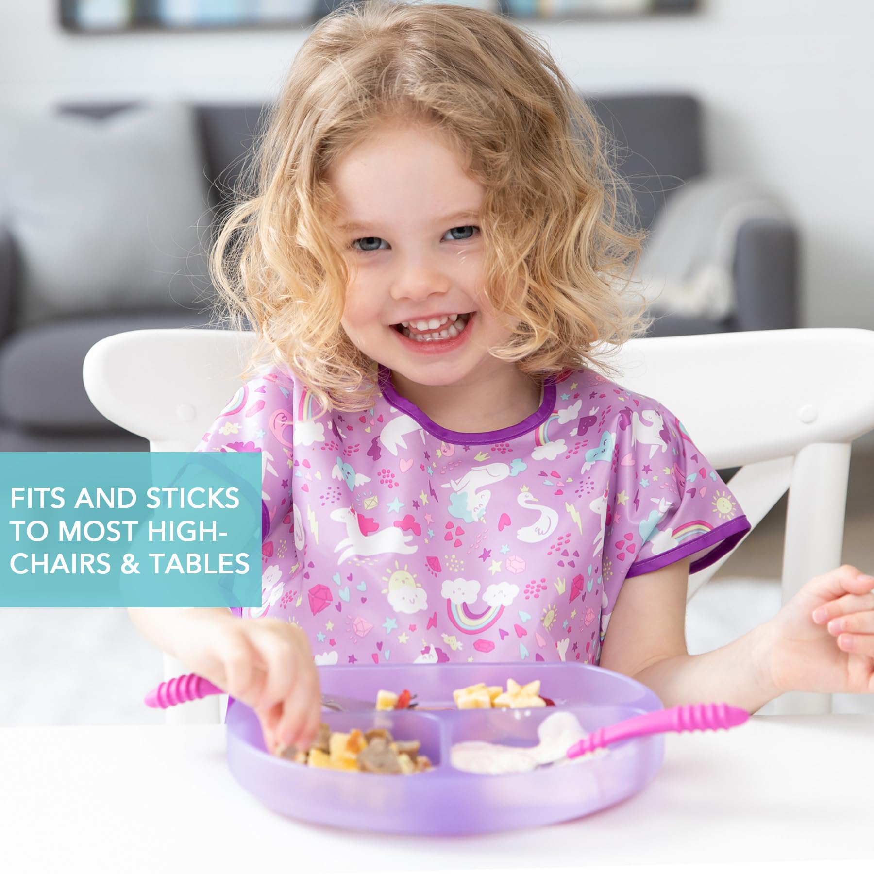 Bumkins - Silicone Suction Cup Dish (3 Compartments) - Jelly Purple, Grip Dish - Image 3