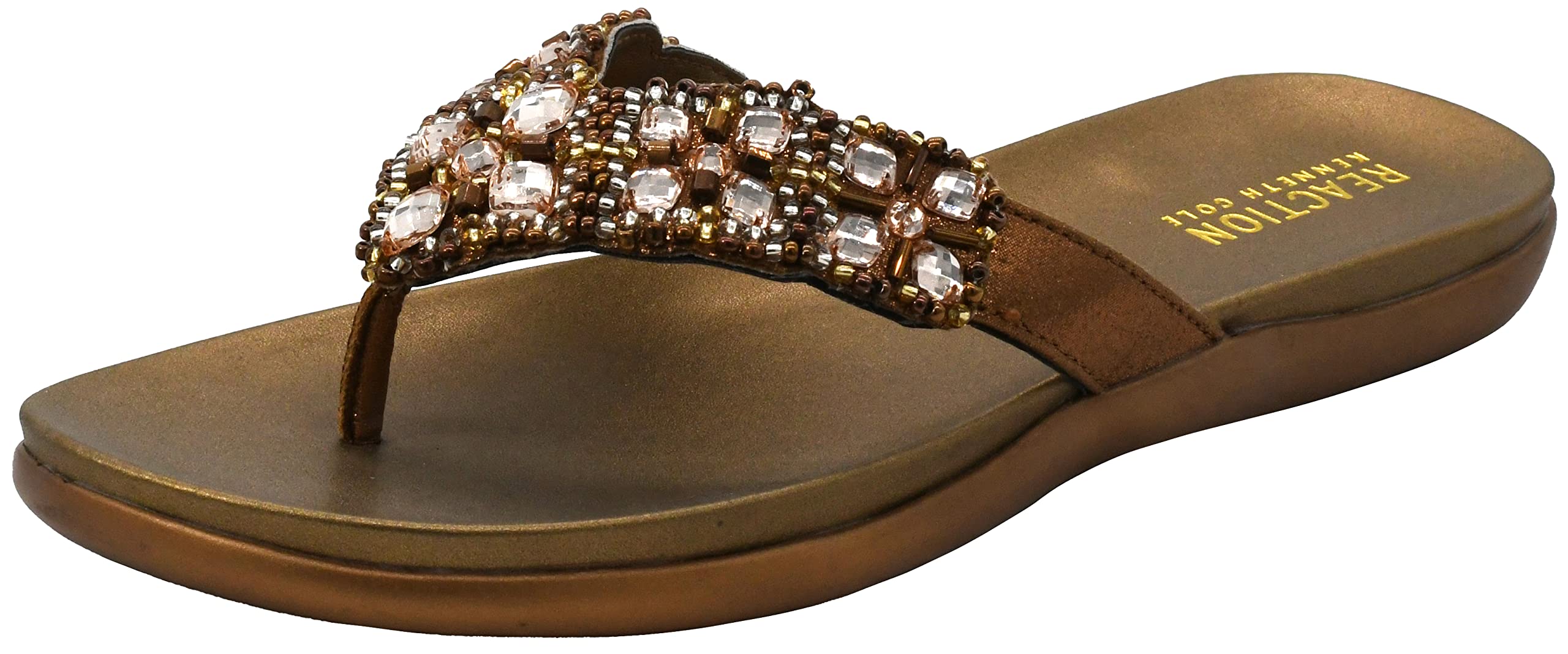 Kenneth Cole REACTION Women's Glam-athon Thong Sandal, Bronze, 5.5 UK