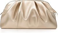 lovyoCoCo Women's Pleated PU Clutch Purse - Elegant Soft Wedding Evening Bag for Galas, Proms, Cocktail Parties