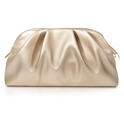 lovyoCoCo Clutch Purse for Women Soft Pleated PU Wedding Clutch,