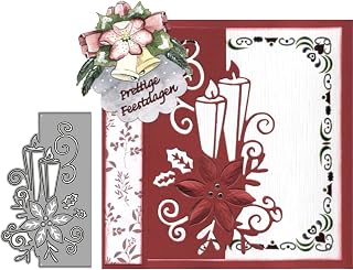Metal Cutting Dies DIY Merry Christams Embossing Stencil Template Scrapbooking Card Making Mold Photo Album Arts Crafts Tools (Christmas Candle lace-7.6x12.9cm)