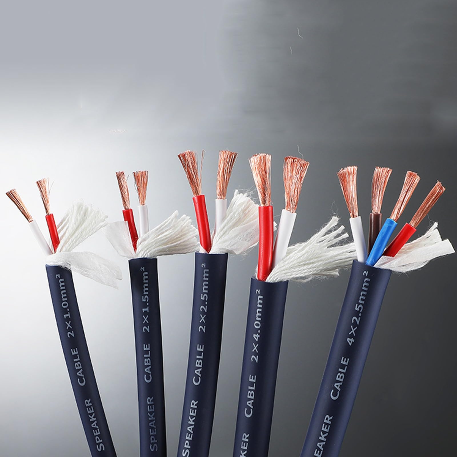 Cable De Altavoz Profesional De 2/4/6/8 Conductores, 10/12/14/16 AWG 4N OFC, Cable De Audio HiFi Con Revestimiento Flexible De PVC For Audio De Estudio, Escenario Y Hogar(100ft,2C-14A)