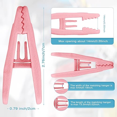 Miniatura 9 de 80 clips de terciopelo gris para perchas de terciopelo fuerte antideslizante para pantalones, clips para colgar los dedos, clips de terciopelo gris