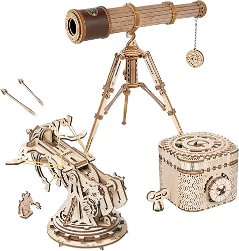 ROKR Rompecabezas de madera 3D para adultos, divertidos kits de modelos para niños y niñas, juguetes temáticos de aventura (juguetes lanzadores,