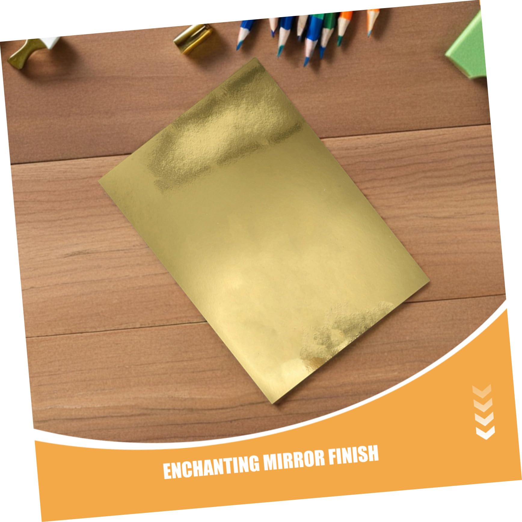 Cartoncino Metallizzato a Specchio Oro A4 70 Pezzi per Scrapbooking | Finitura Lucida, Trama , Facile da Piegare, Formato Pratico per Pittura e Lavori Creativi