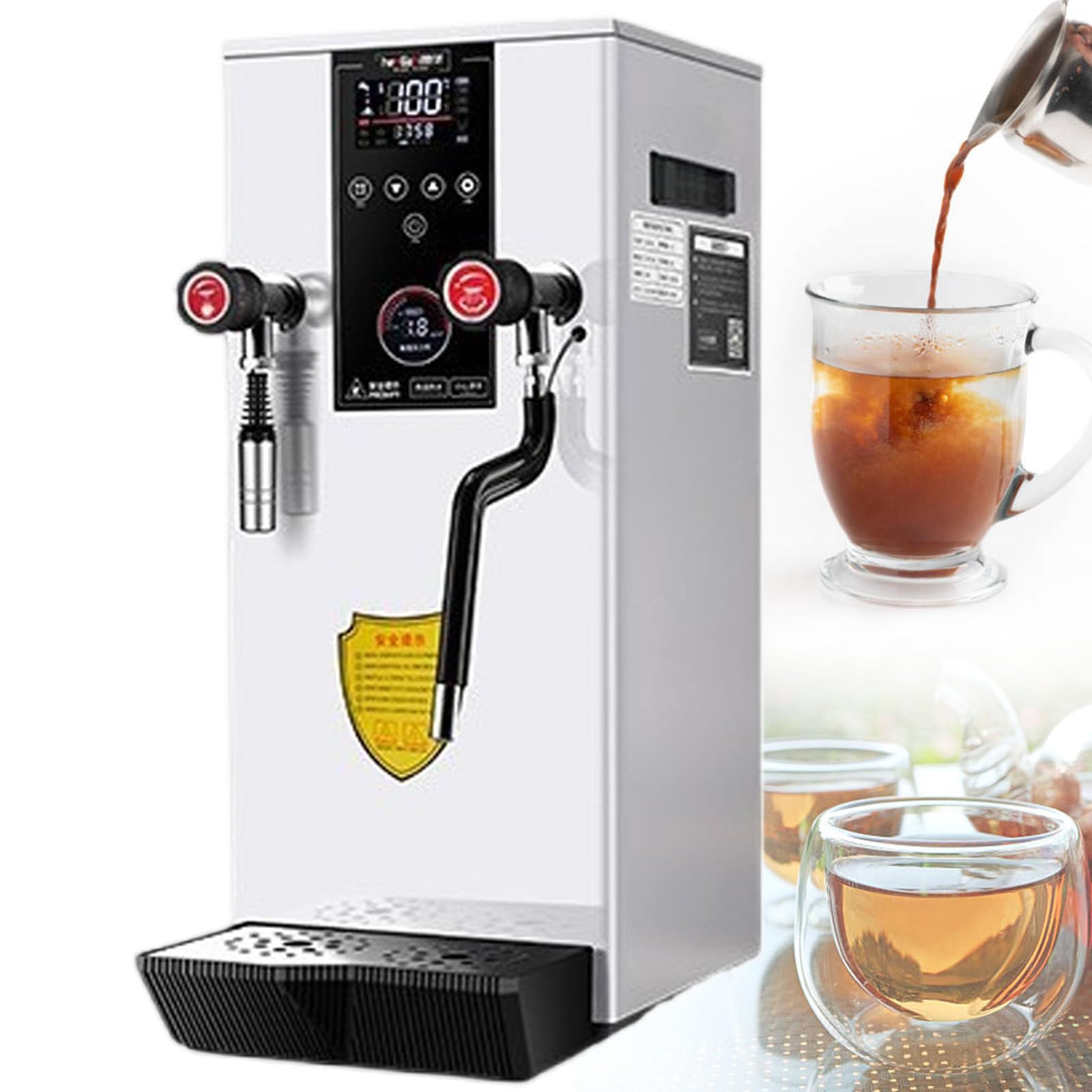 Máquina de espuma de leche automática de 12 L y calentador de agua comercial de 2500 W