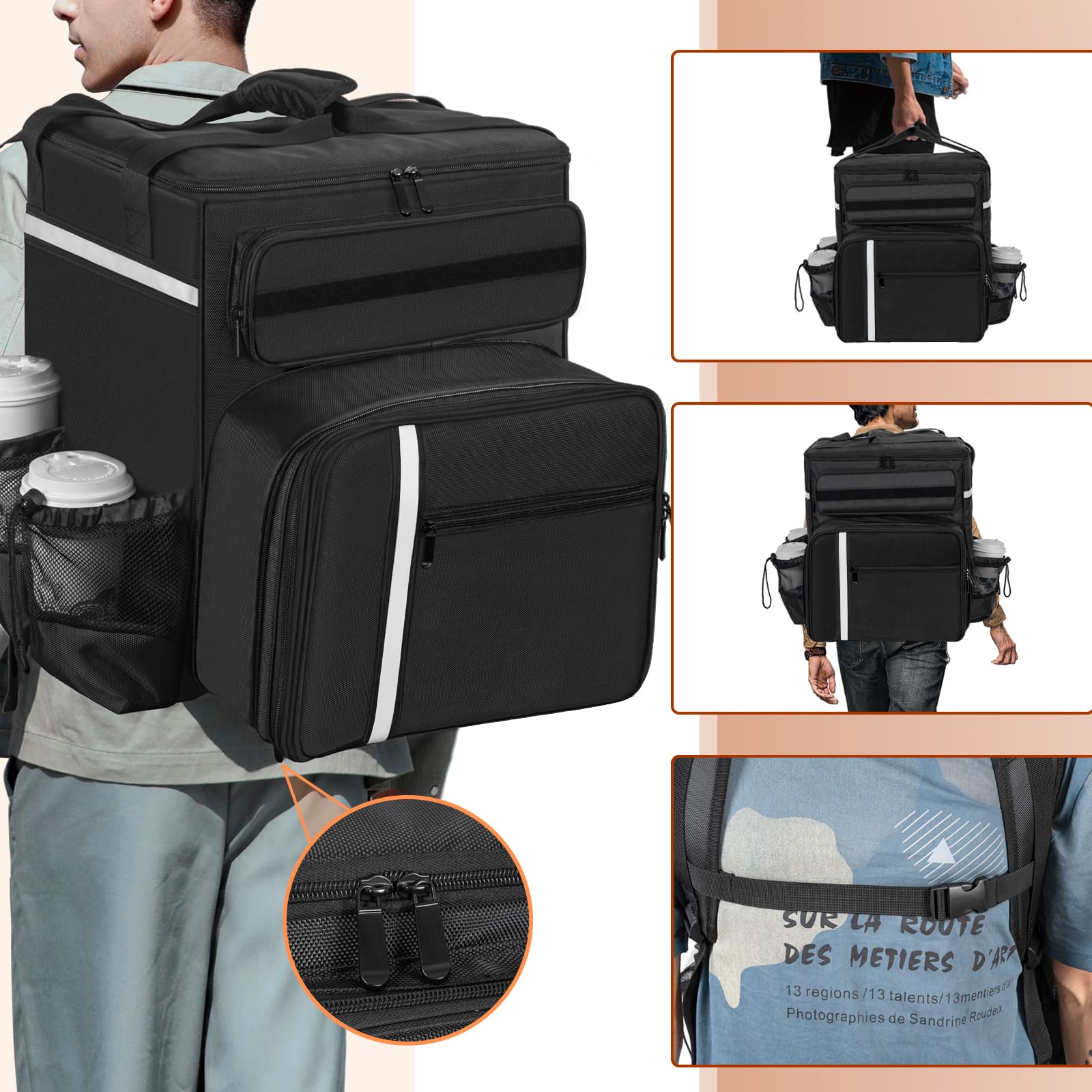OUUTMEE Liefertasche für den gewerblichen Gebrauch, Thermo-Pizzatasche