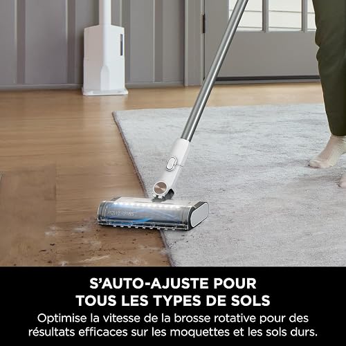 Shark Clean & Empty, aspirateur sans fil, vidage automatique, aspirateur anti-emmêlement avec accessoires pour animaux et suceur plat, autonomie 40 min, station de chargement, blanc/bleu, BU3521EU - 8