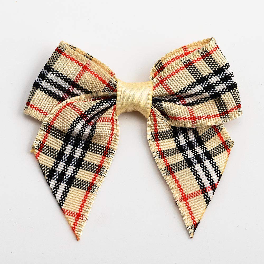 Italian Options Tartan Ribbon Bows 12-Piece Pack, 4 cm Bow Width, Nova