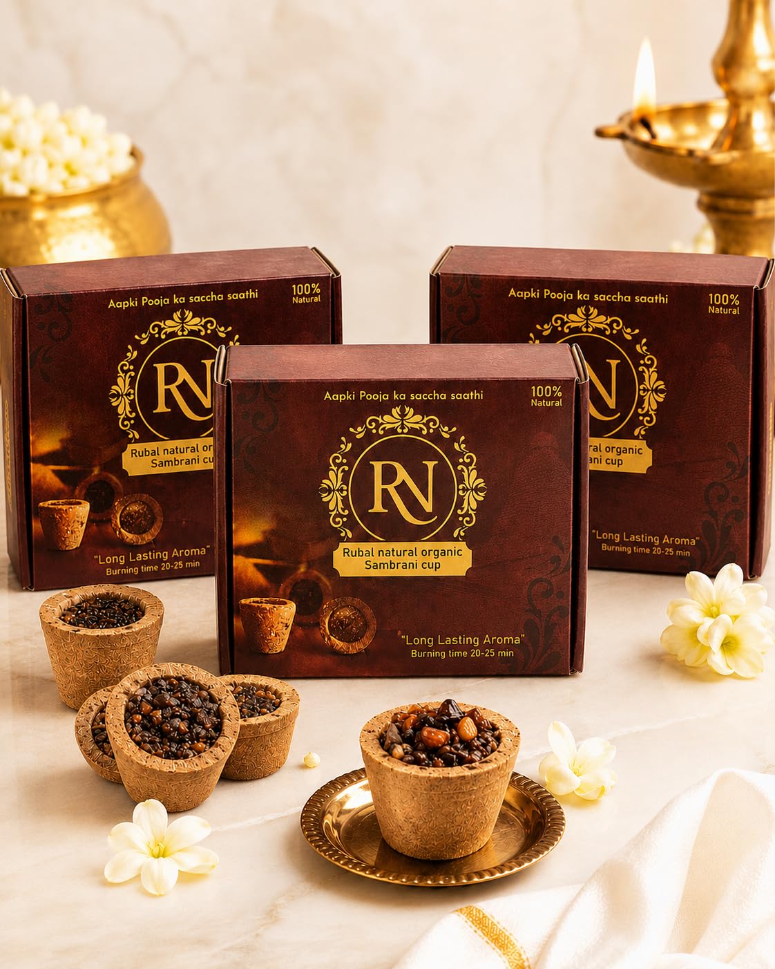 Rubal Sambrani Dhoop Cups for Pooja (36 pcs) | Loban Dhoop, Havan Cup for Home Mandir, Prayer, Meditation & Festivals | Ready to Use | Pack of 3-picture-30