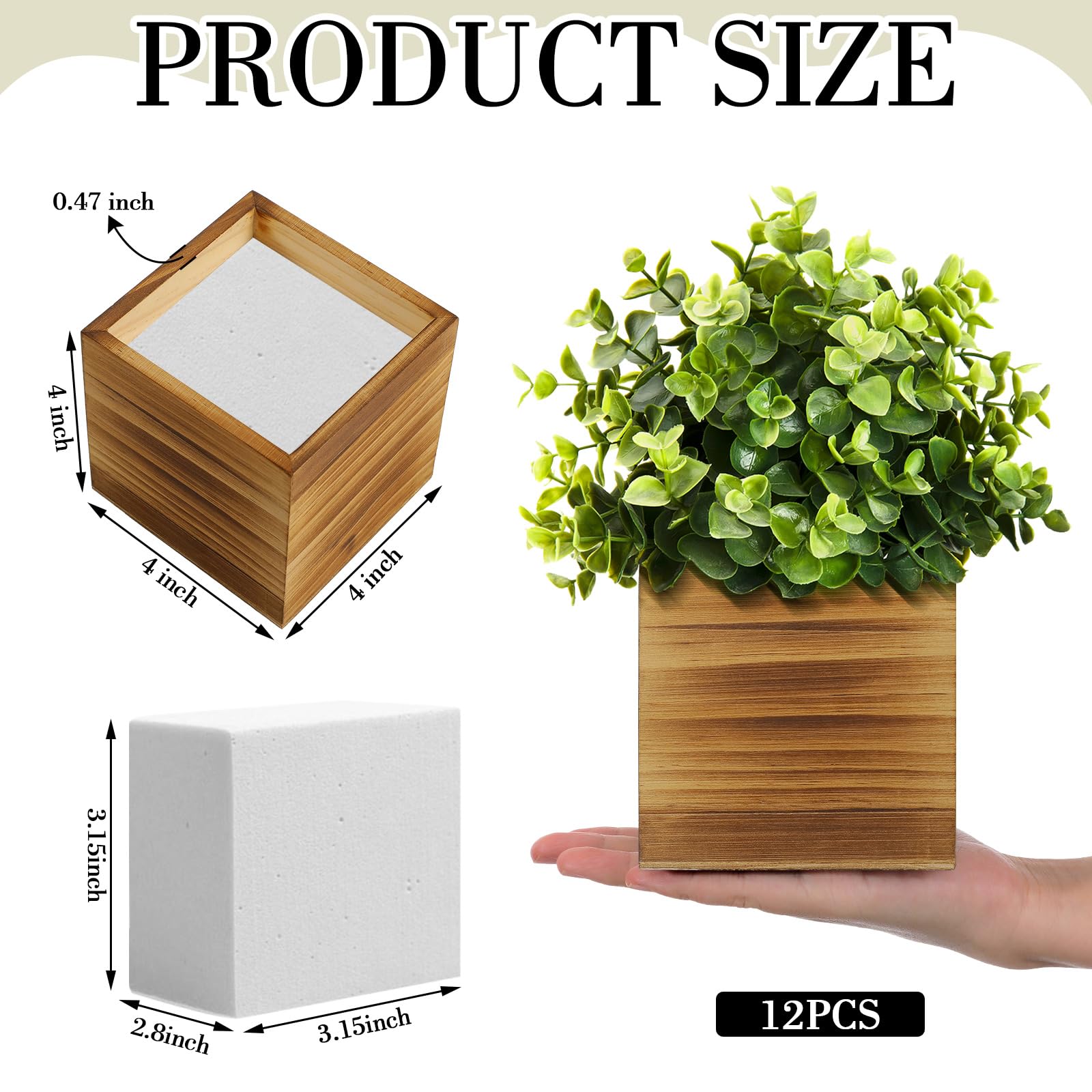 Amazon.co.jp: Suzile 12セット 4インチ 木製プランターボックス